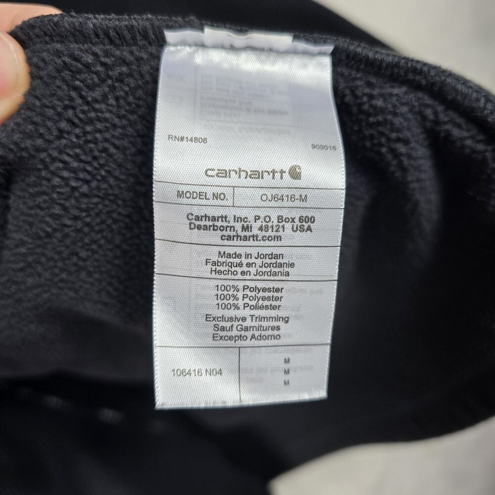Carhartt Men’s Full Zip Fleece Jacket Sherpa Fleece Black Medium Relaxed Fit - Picture 8 of 13